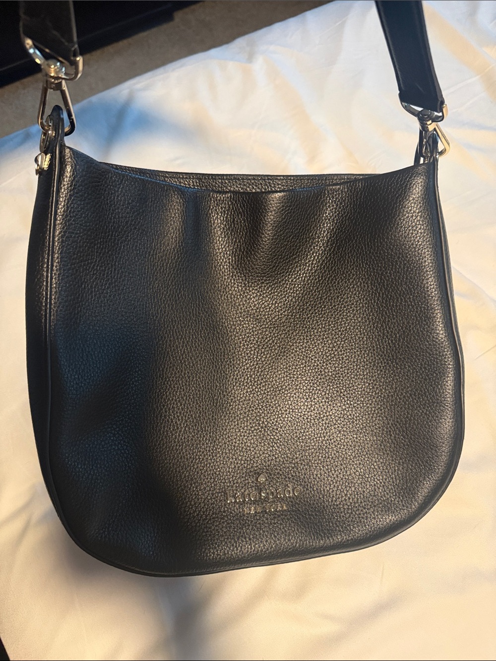 kate spade Black Pebbled Leather Shoulder Tote